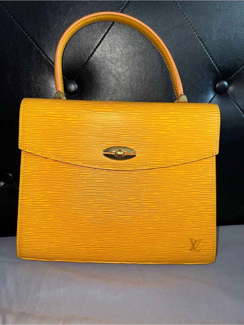 Louis Vuitton Yellow Malesherbas Epi Leather Top-Handle Satchel